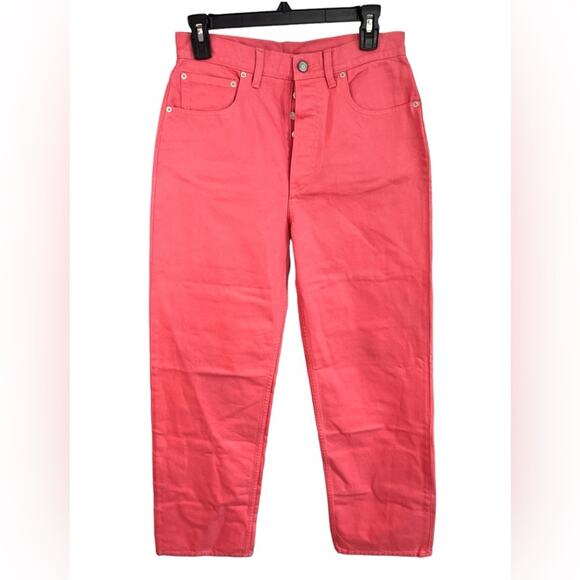 Boyish Bright Pink Toby High Rise Tapered Jeans NWOT 27 - Picture 1 of 9